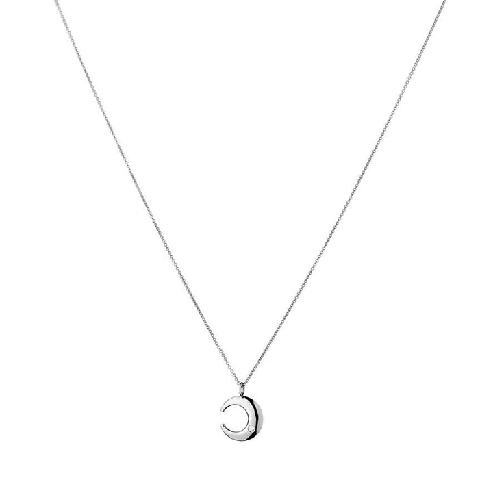 Lunar 18K Whitegold Pendant w. Diamond