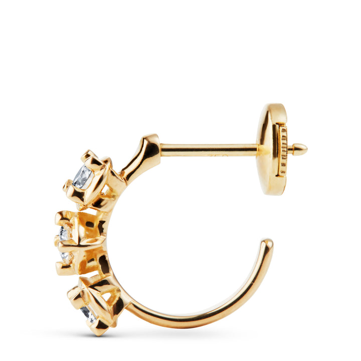 Stellar Small 18K Gold Hoops w. Diamonds