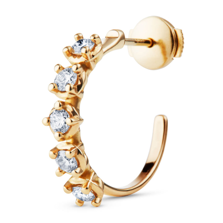 Stellar Large 18K Gold Hoops w. Diamonds