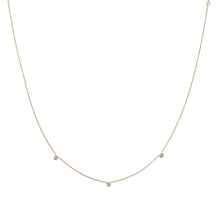 Stellar Three Star 18K Gold Necklace w. Diamonds