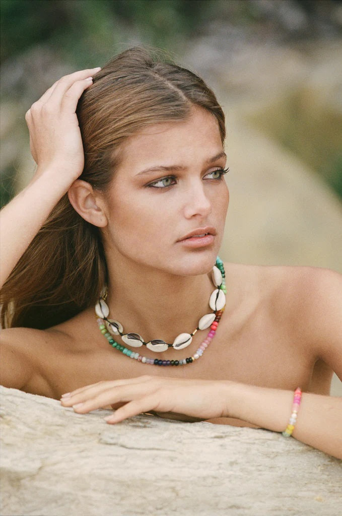 Iris Gold Plated Necklace w. Beads