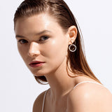 Astra Lunar 18K Gold Hoops w. Pearl