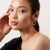 Astra Lunar 18K Gold Hoops w. Pearl