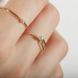 Astra Lunar 18K Guld Ring m. Perle