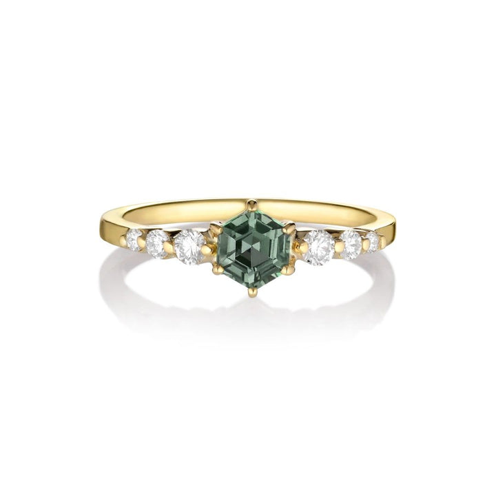 Adaraya Kola 18K Guld Ring m. Safirer