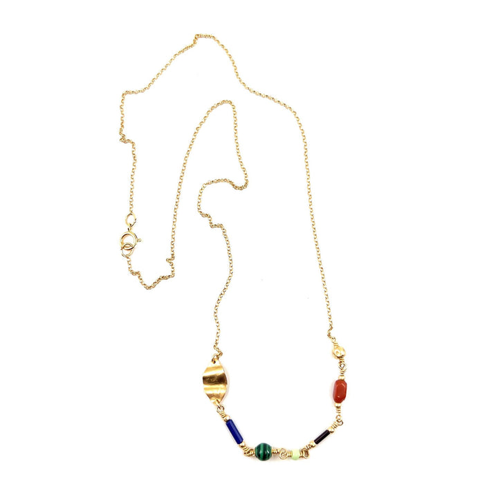 Alva Green 14K Gulddoublé Necklace m. Gemstones
