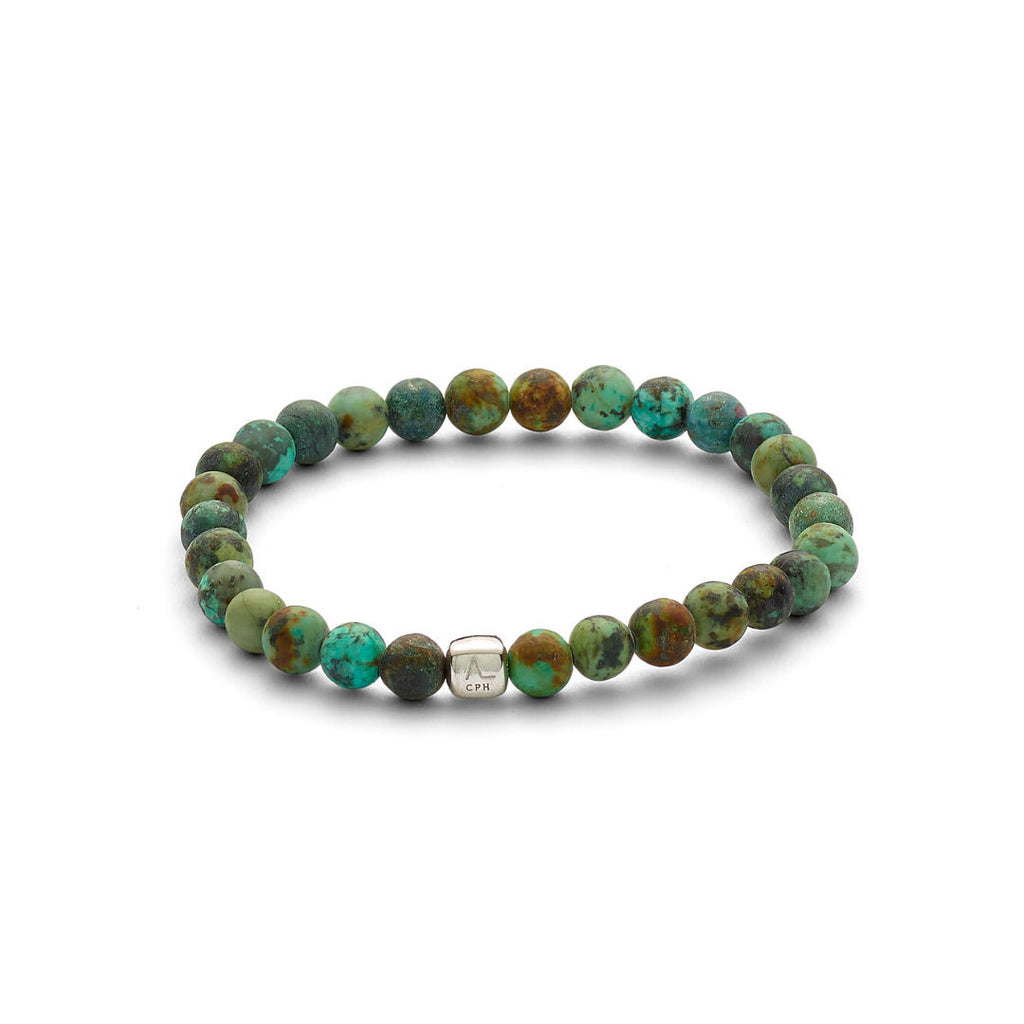 ColorUp Amazon (6mm) sølv Armbånd m. Turkis