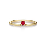 Andrea 14K Guld Ring m. Diamanter & Rubin