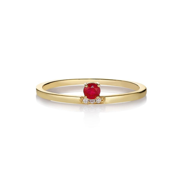 Andrea 14K Gold Ring w. Diamonds & Ruby