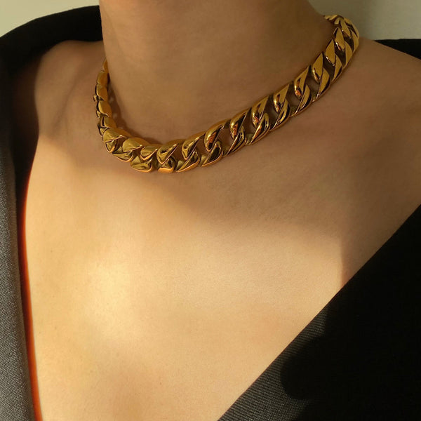 Mini Chunky Chain 24K Gold Plated Necklace