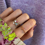 Mai 18K Gold Ring w. Sapphires