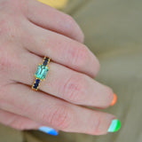 Daraya 18K Gold Ring w. Tourmaline & Sapphires