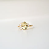 Dehi 18K Gold Ring w. Tourmaline & Diamonds