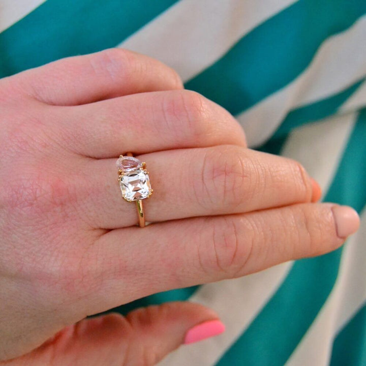 Apata Sudu 18K Guld Ring m. Turmalin & Safir