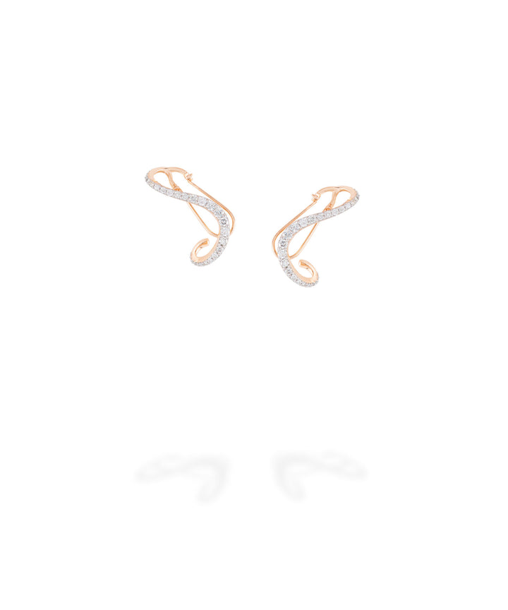 Aura 18K Rosegold Earring w. Diamonds