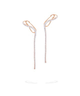 Aurora Hanging 18K Rosegold Earring w. Diamonds