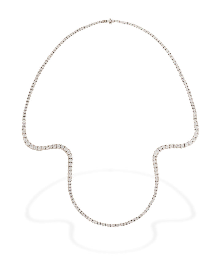 Aurora Pavé 18K Whitegold Necklace w. Diamonds