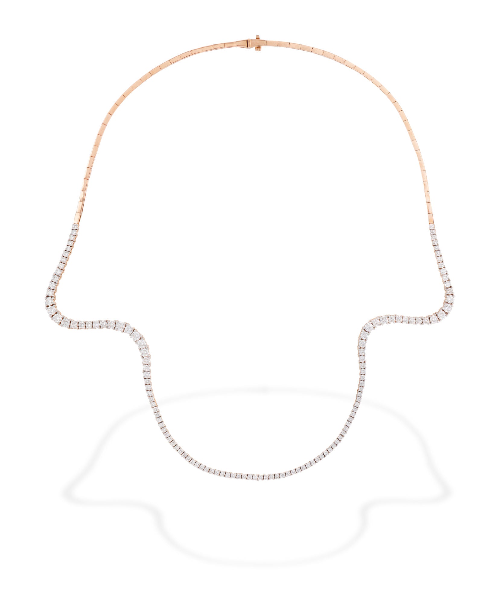 Aurora Half 18K Rosegold Necklace w. Diamonds
