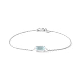 Ro Nord Blau Armband I 18K Weißgold vergoldet I Aquamarin & Diamant