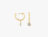 Round Bezel Huggie 14K Gold I Labor-Diamanten