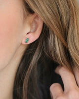 Nord Green 18K Gold Stud w. Tourmaline & Diamond