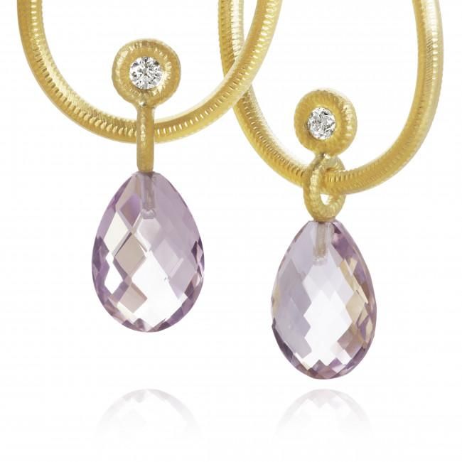 Glory Anhänger aus 18K Gelbgold I Ein Diamant & Amethyst