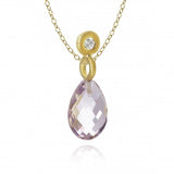 Glory 18K Gold Pendant w. Diamond & Amethyst
