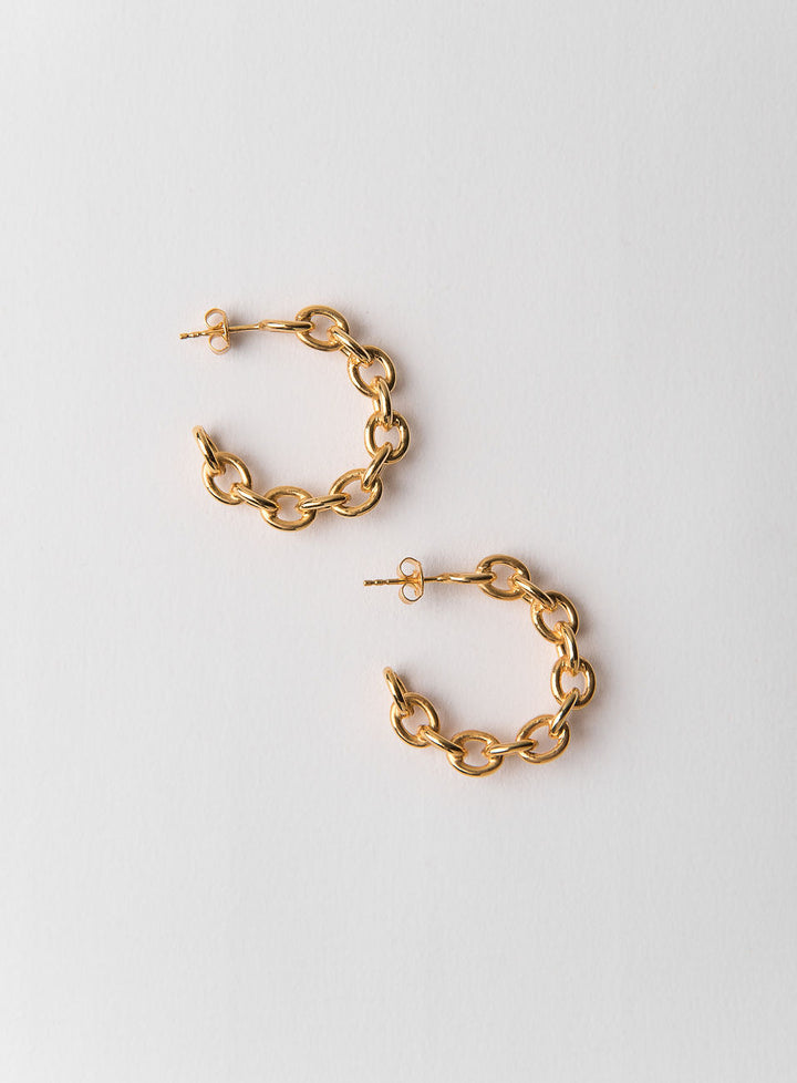 Chain collection 14K Gold Plated Hoops