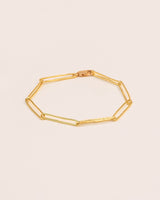 Hammered link chain 18K Gold Bracelet