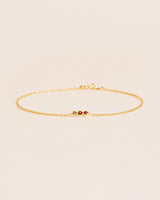 18K Gold Bracelet w. Diamond, Ruby & Garnet