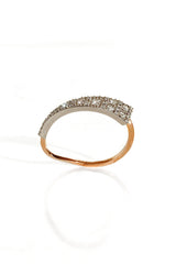 Big Irregular Wife 18K Gold Ring w. Diamonds