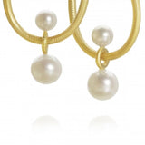 Large Balance 18K Gold Pendants w. Pearls