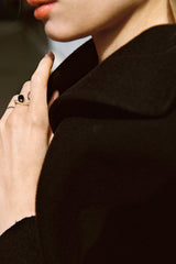 Blue Wave 18K Gold Ring w. Diamonds & Sapphire