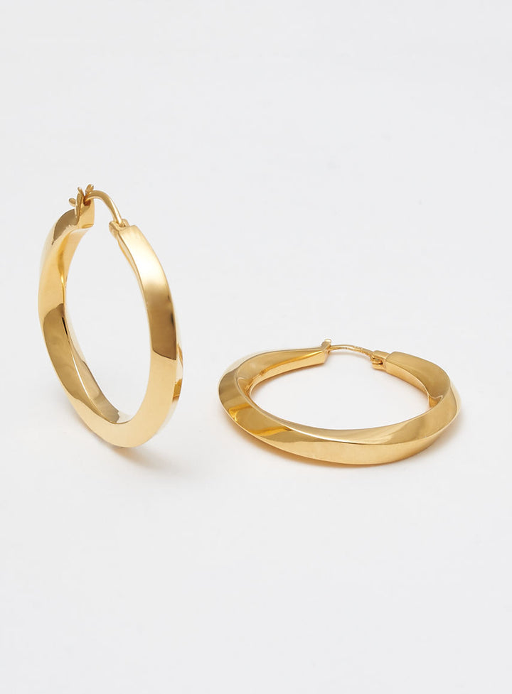 Big Swirl 14K Gold Plated Hoops