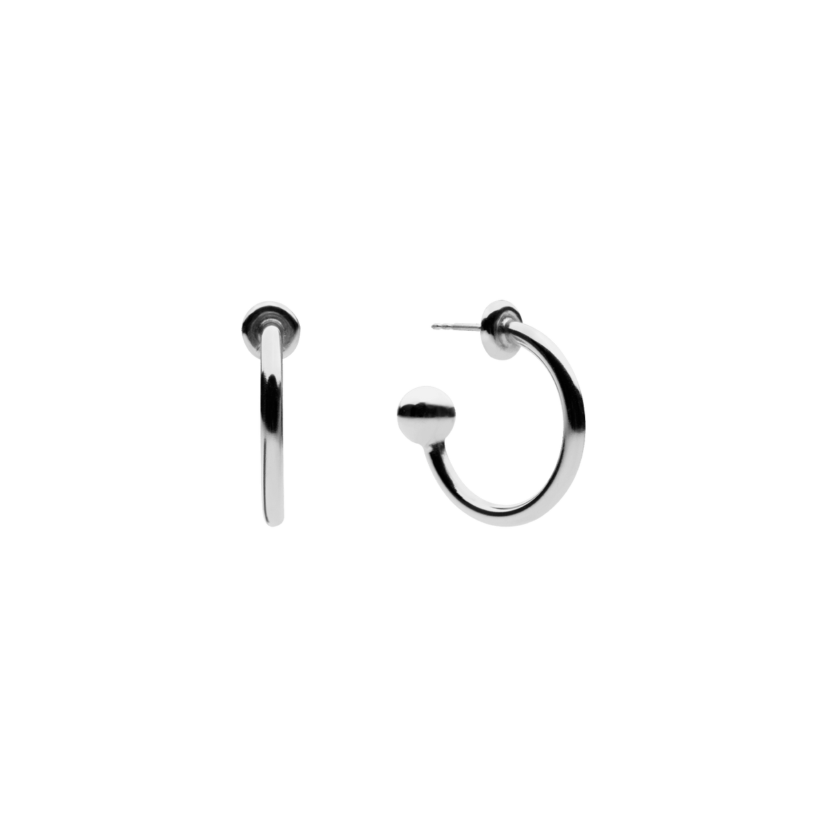 Ball Hoop Earrings Silver