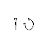 Ball Hoop Earrings Silver