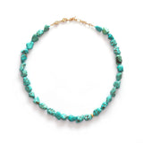 Beach Cocktail Gold Plated Necklace w. Blue Beads