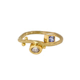 Seafire Tip 18K & 22K Guld Ring m. Safir & Diamant