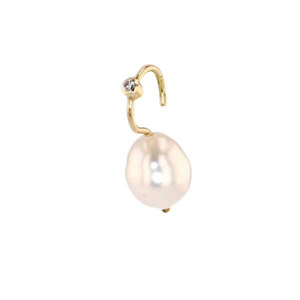 Pearl 18K Gold Earrings w. Diamond & Pearls