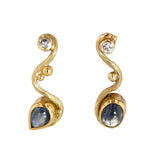 Seafire 18K & 22K guld Øreringe m. Safir & Diamanter