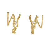 Tallulah 18K & 22K Gold Small Hoops w. Diamonds