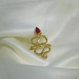 Hydra 18K & 22K Gold Ring w. Ruby & Diamond