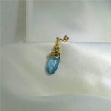 Seafire 18K & 22K Gold Earring w. Aquamarines & Diamonds