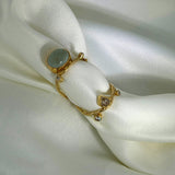 Semper 18K & 22K Gold Ring w. Aquamarine & Diamonds