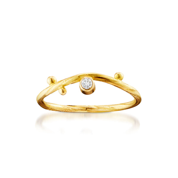 Seafire 18K Guld Ring m. Diamant, 0.04 ct