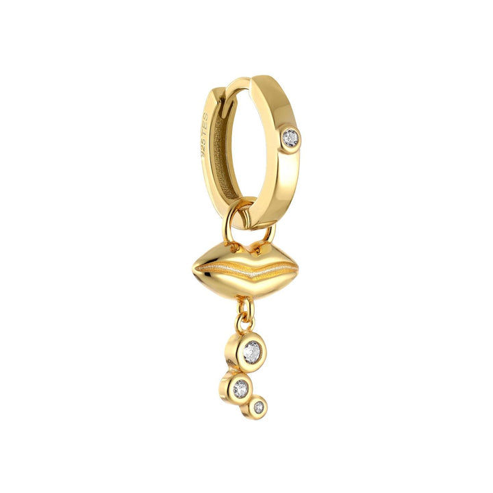 Boca 18K Gold Plated Huggie w. Zirconia