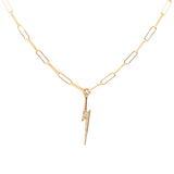 Bolt 18K Gold Plated Necklace w. Diamond