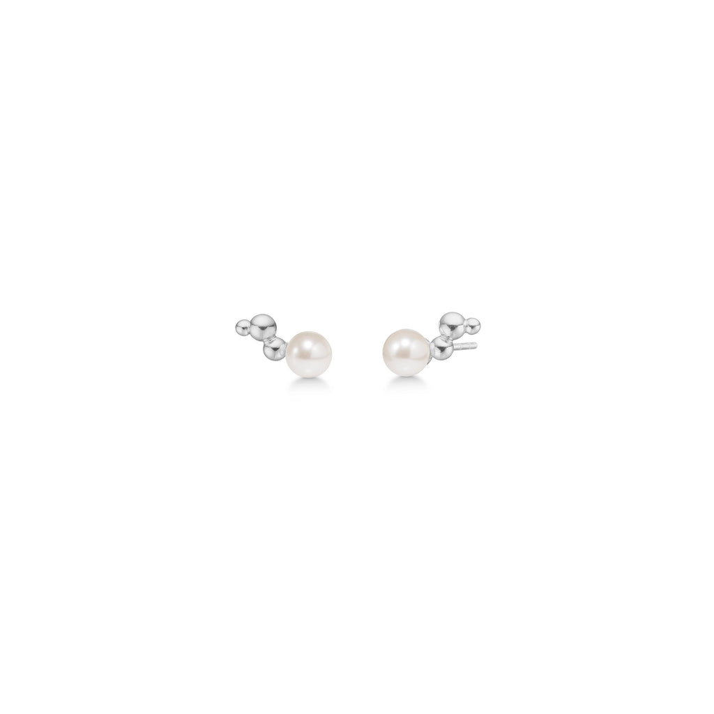 Bubble Silver Stud w. Pearl