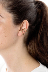 Bulky Spine Ear Cuffs Gold Plated
