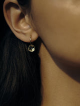 Rose Cut Green Amethyst Hoops